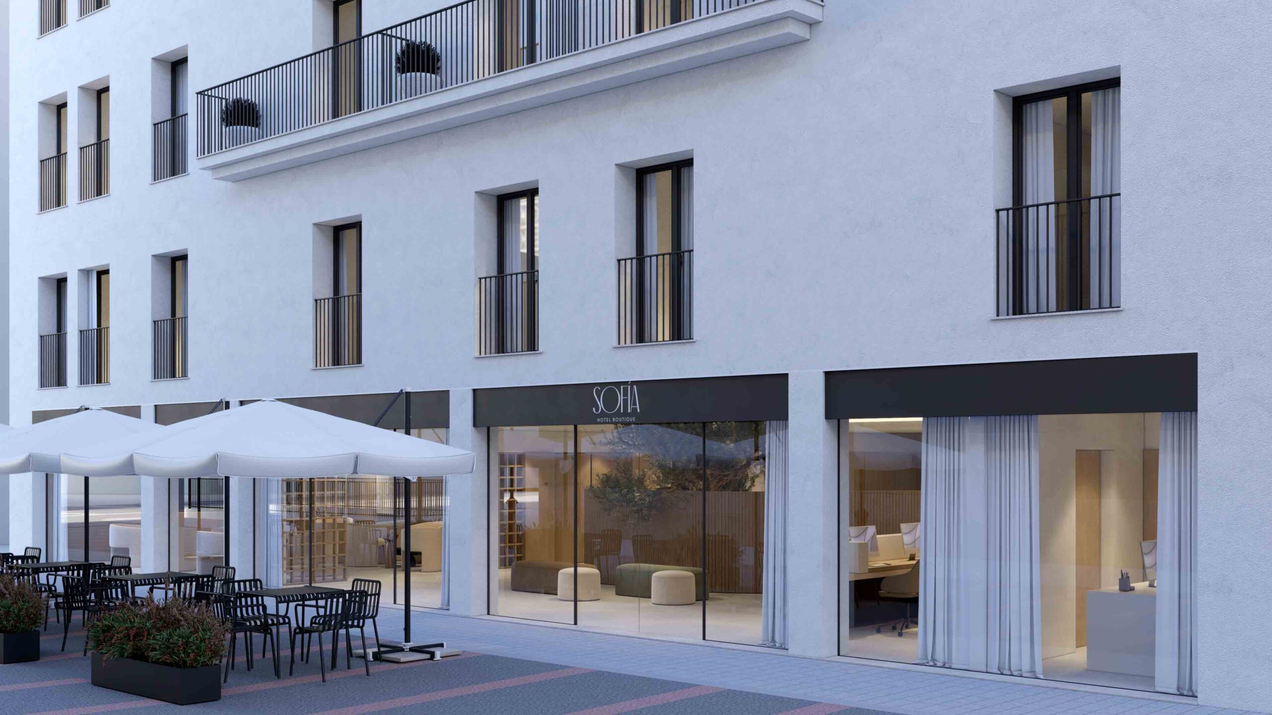 Fachada del Hotel Sofía en construcción, nuevo 4 estrellas en Gandía
